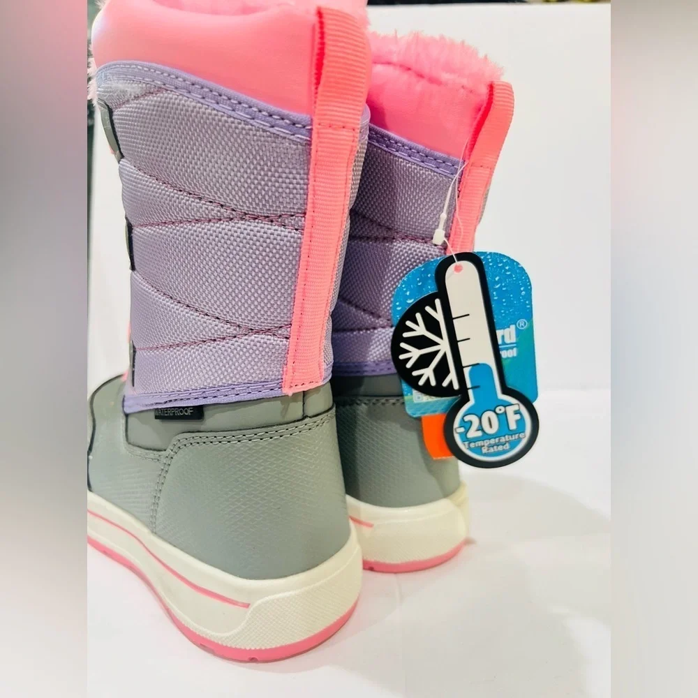 Wonder nation winter waterproof boots size 12 pink/purple/grey color